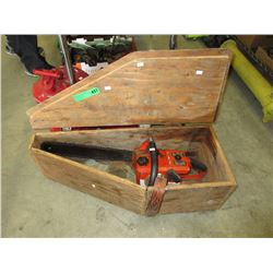 16" Homelite chainsaw in wood box