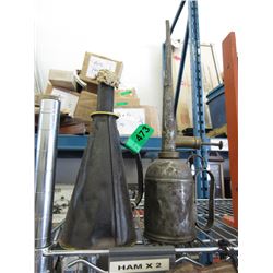 Vintage Lantern & 13" tall Oil Can