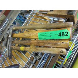 4 Wood handled hammers