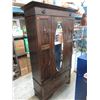 Image 1 : English oak mirror front wardrobe