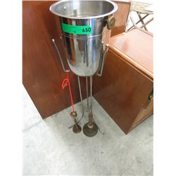 Champagne bucket & 3 brass bells - used