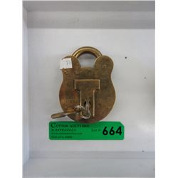 Vintage - Solid brass lock by Bell & Sons