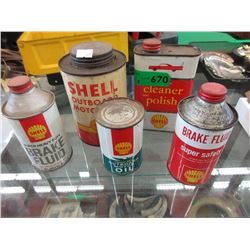 5 Vintage Shell tins