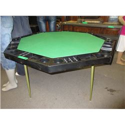 Portable poker table with folding legs