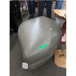 New - Grey leather foot stool