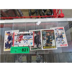 5 Autographed hockey cards