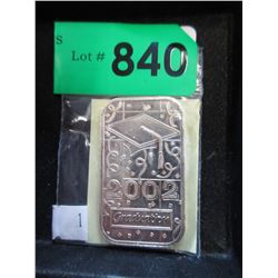 1 Ounce .999 Fine Silver Bar