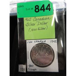 1962 Canadian Silver Dollar Coin