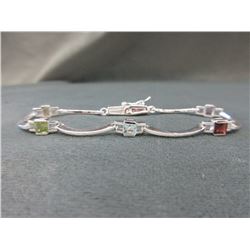 3.6 CTW Princess Cut Multi-Gemstone Bracelet