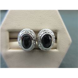 New - Blue Sapphire & Diamond Stud Earrings