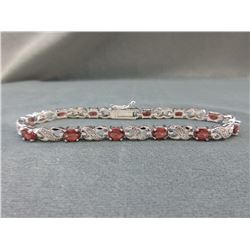 6 CT Garnet & Diamond Tennis Bracelet