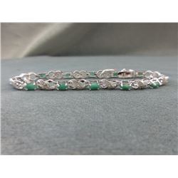 Emerald & Diamond Tennis Bracelet