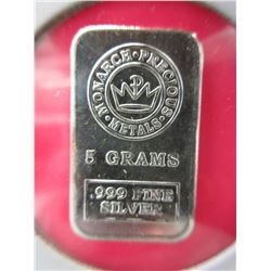 .999 Fine Silver Monarch Mint Bar - 5 Grams