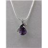 Image 1 : Pear Cut Amethyst & Diamond Necklace