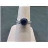 Image 1 : Blue Sapphire & Diamond Solitaire Ring