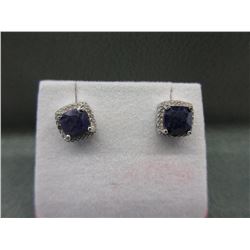 New - Blue Sapphire & Diamond Stud Earrings