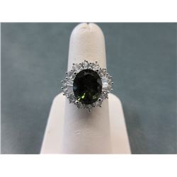 Sterling Silver Estate Crystal Ring