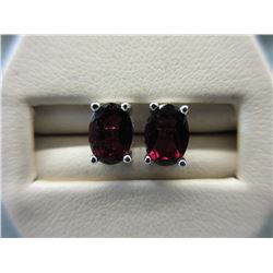 New - Oval Cut Garnet Stud Earrings