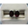 Image 1 : New - Oval Cut Garnet Stud Earrings