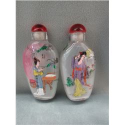 2 Hand Painted Chinese Snuff Bottles