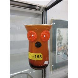 Vintage - Cased glass owl vase