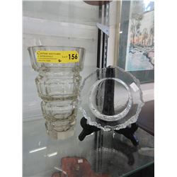 Vintage glass vase & Japanese art glass bowl