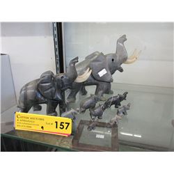 9 Stone elephants - used
