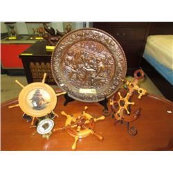 Ship wheel decorations, barometer & more