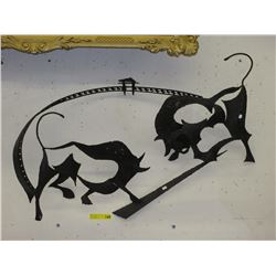 Retro metal wall art - Bull motif