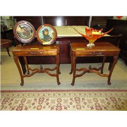 Pair of vintage mahogany parlour tables