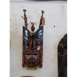 Carved wood wall mask