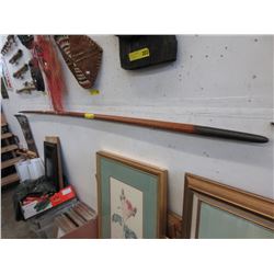 9' Wood Polish Lance with metal head & butt
