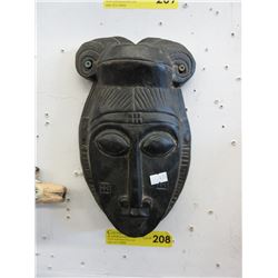 Carved wood wall mask