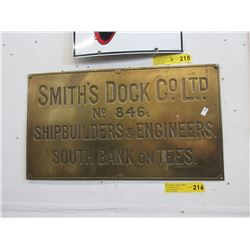 Brass ship builder sign