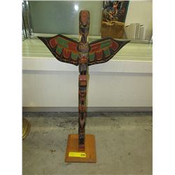 "Jimmy Joseph" carved Thunderbird totem