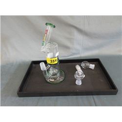 New - 9" "Flame" glass pipe with bowl & stem