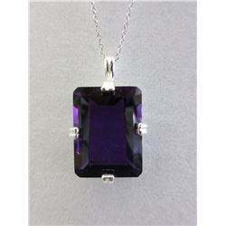 21.51 CT Emerald-Cut Amethyst Necklace Set