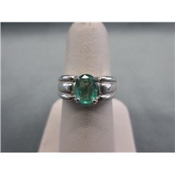 1.09 CT Oval Green Emerald Solitaire Ring