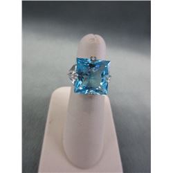 16.15 CT Solitaire Blue Topaz Ring