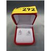Image 2 : New White Topaz & Diamond Stud Earrings