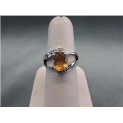 2+ CT Oval Citrine & Diamond Cocktail Ring