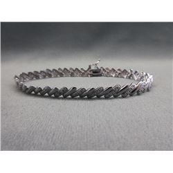 Diamond-set San Marco Sterling Silver Bracelet