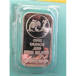 1 Troy Oz. Silver Towne .999 Silver Art Bar
