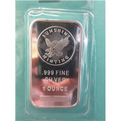 Eagle & Sun Motif Silver Art Bar