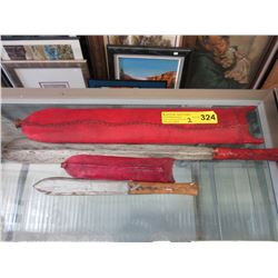 2 Knives with leather sheaths