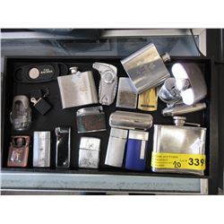 Collections of lighters & mini flasks - used