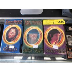 3 Lord of the Rings glass goblets