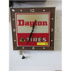 Vintage - "Dayton Tires" electric wall clock