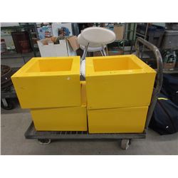 Industrial rolling flat cart & contents
