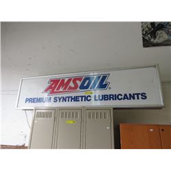 "AMSOIL" double sided electric illuminated sign